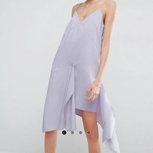 ASOS  lilac asymmetrical hem raw edge cami dress